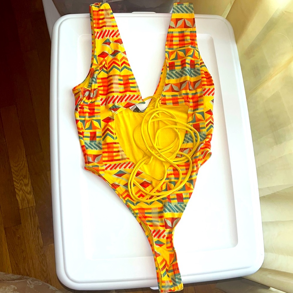 One piece multicolored icon swim bathing suit